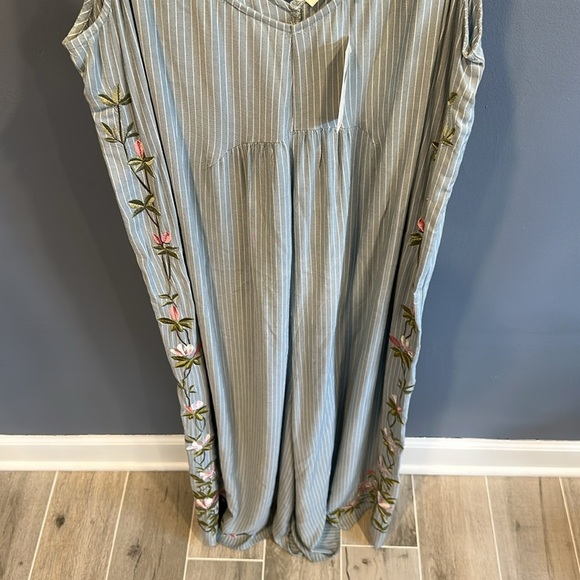 NWT Anthropologie Floreat Lily Floral Embroidered Wide Leg Jumpsuit - Picture 4 of 7